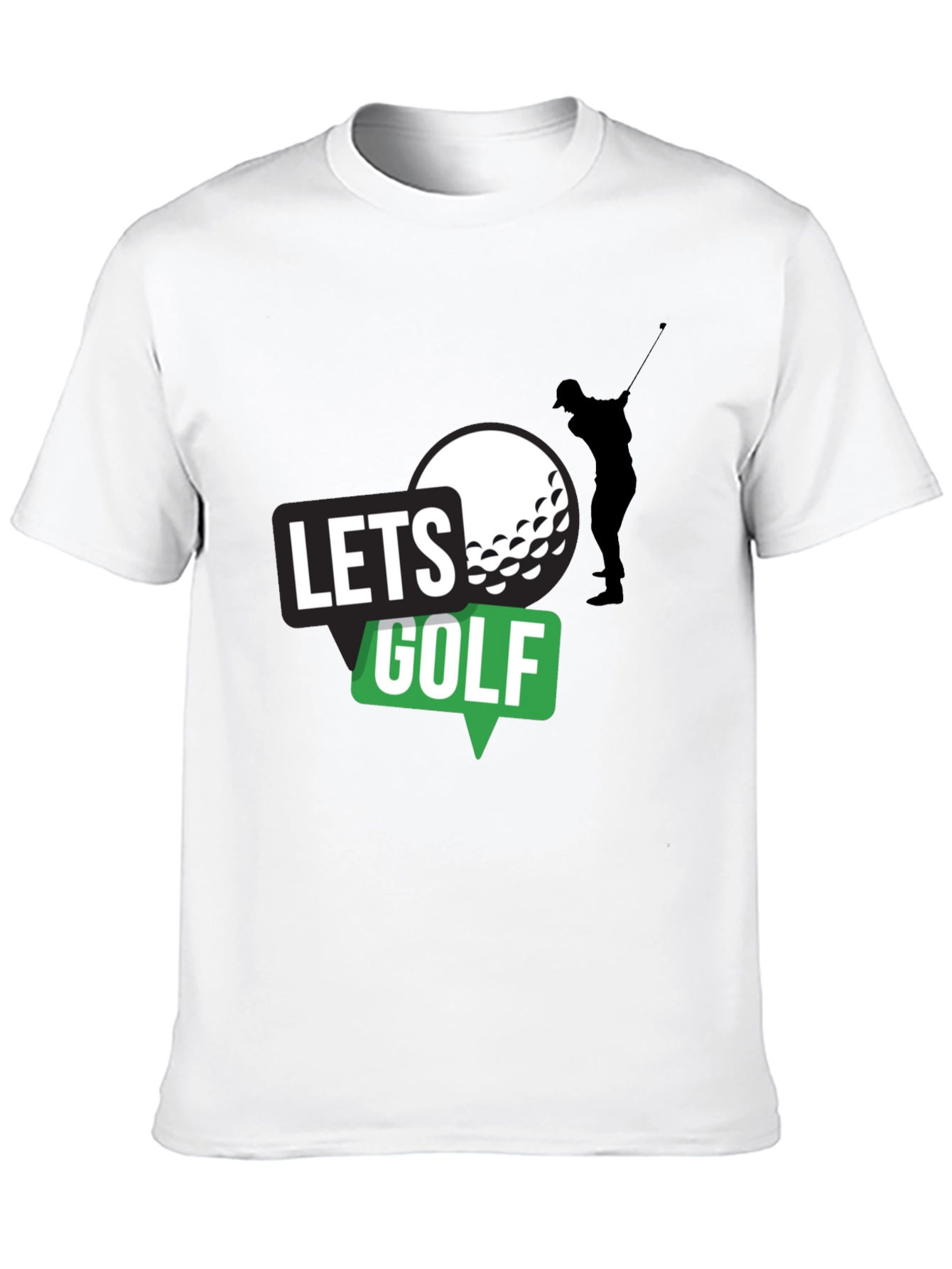Lets Golf! Mens Black Graphic Tee