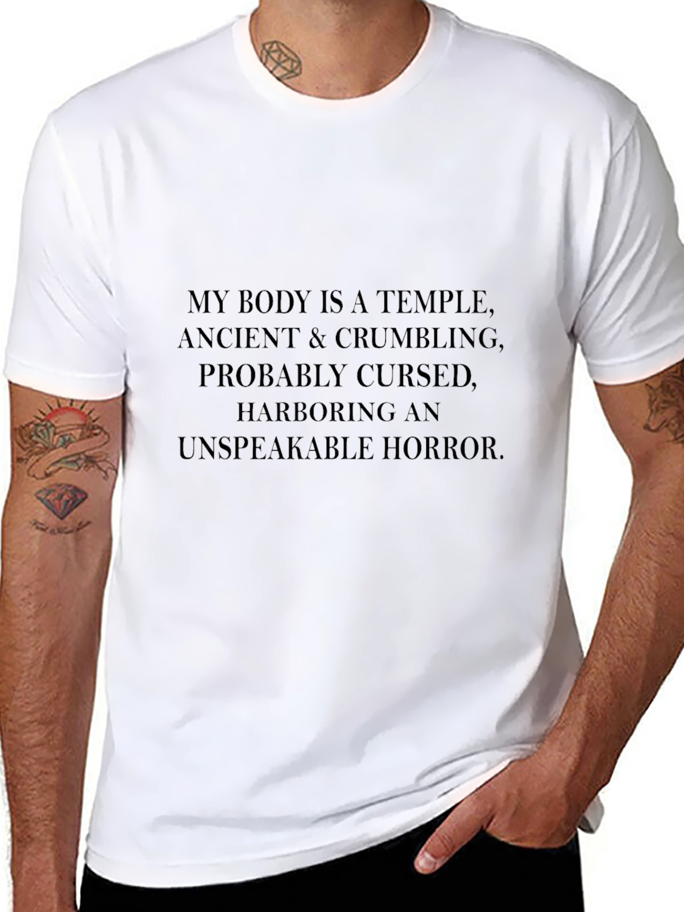 Humorous My Body is a Temple Graphic Tee