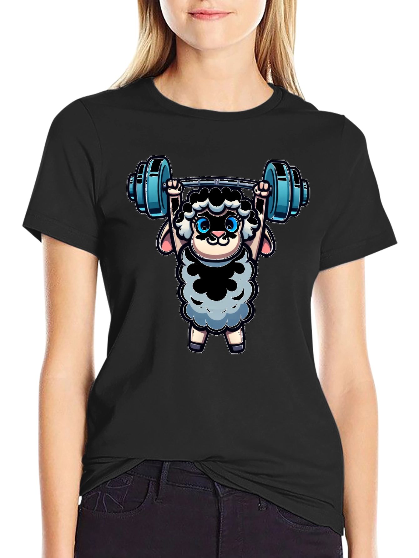 Weightlifting Sheep T-Shirt - Black
