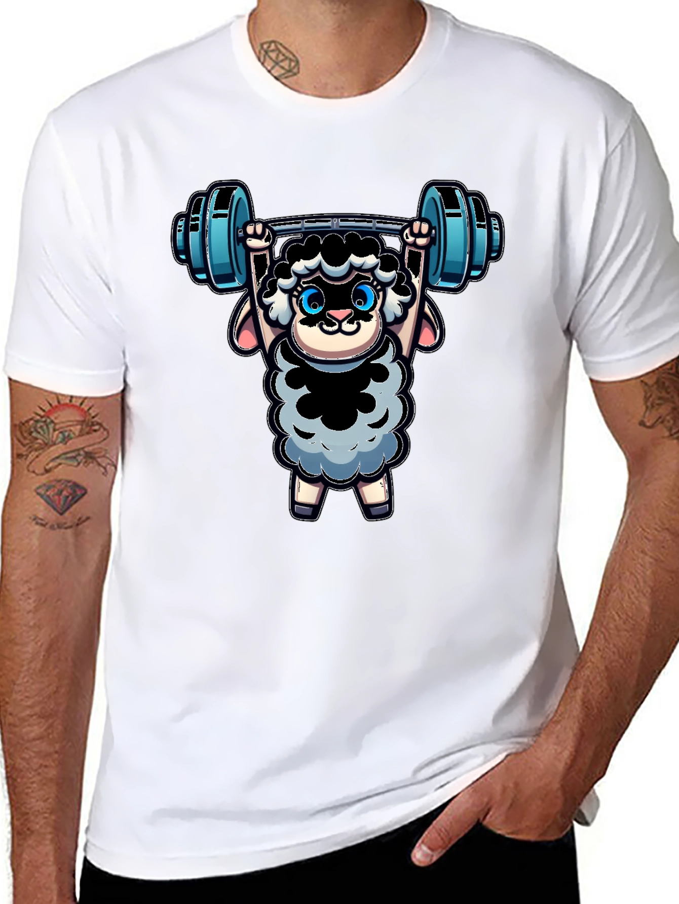 Weightlifting Sheep T-Shirt - Black