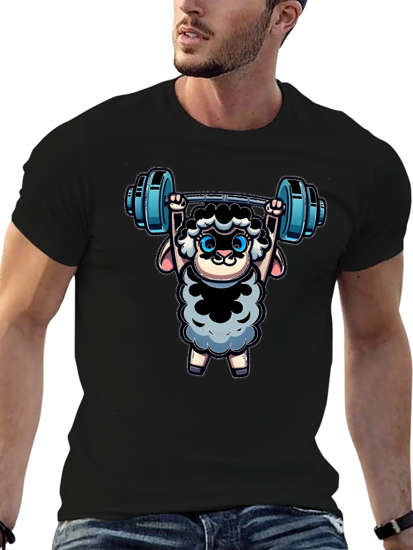 Weightlifting Sheep T-Shirt - Black
