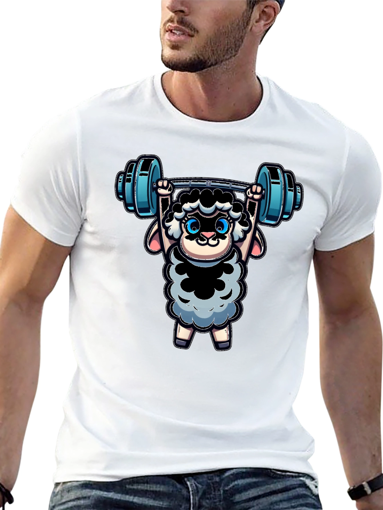 Weightlifting Sheep T-Shirt - Black
