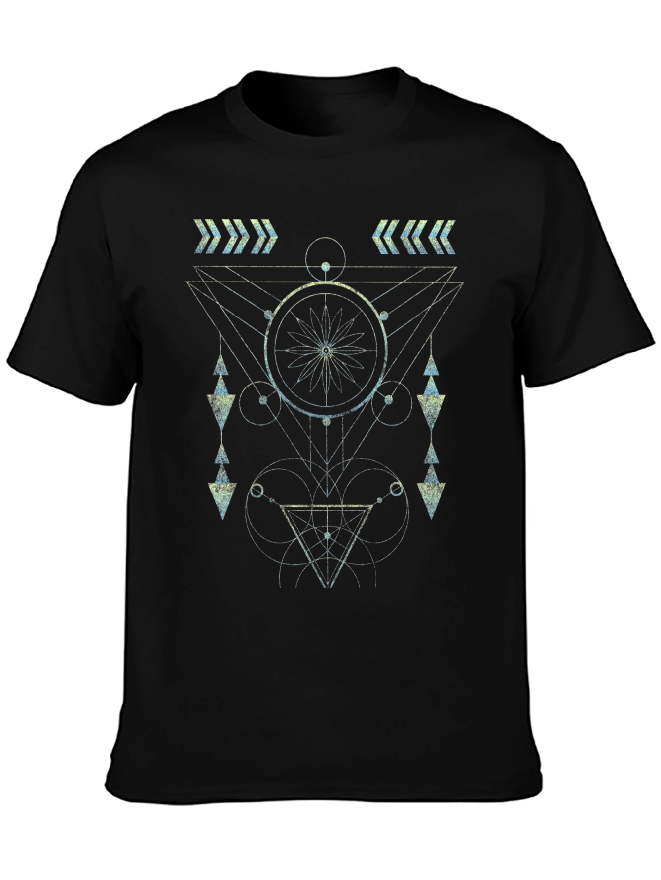 Geometric Pattern Black T-Shirt