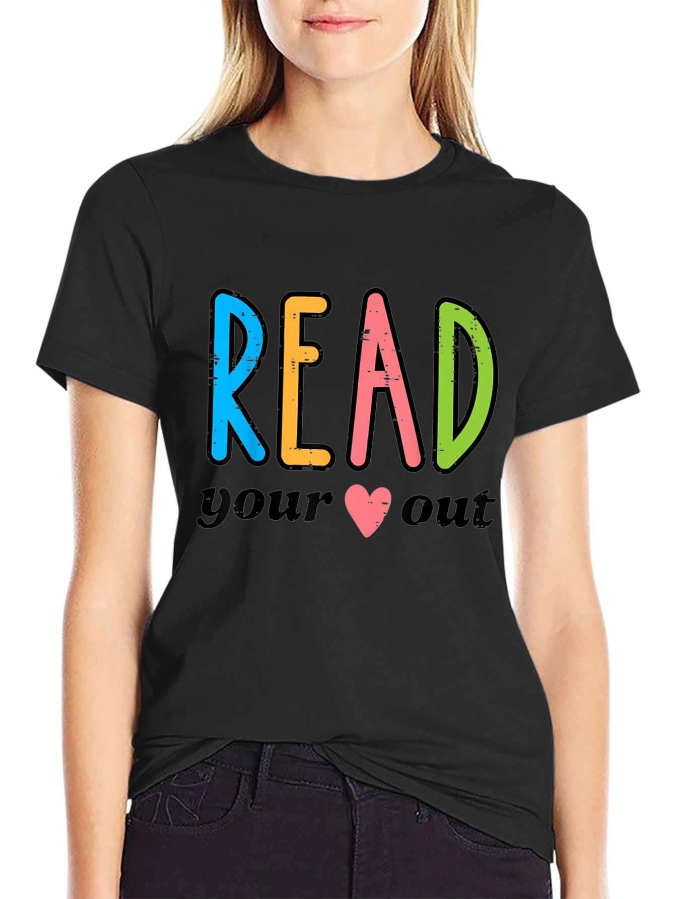 Read Your Heart Out Black Graphic Tee