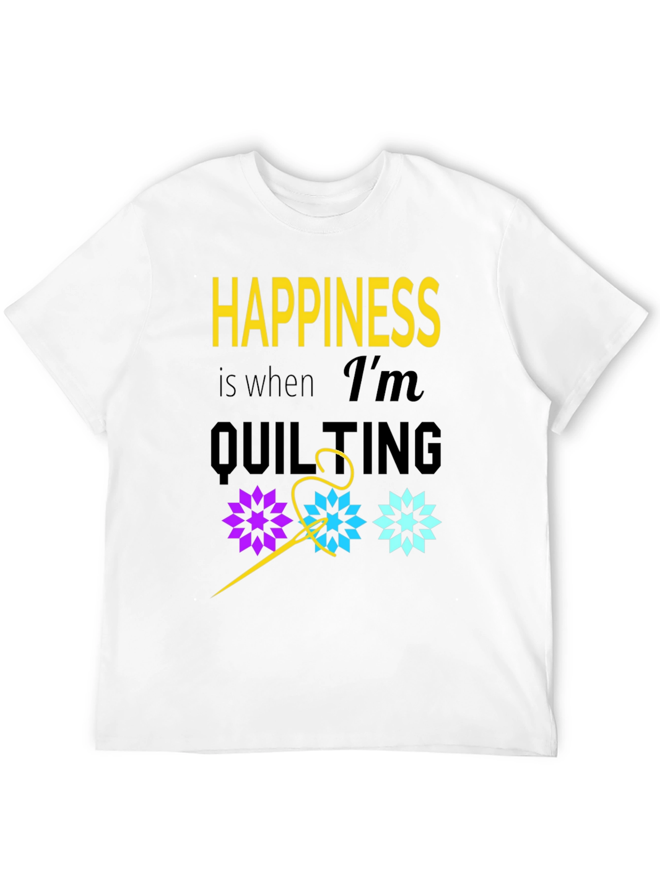 Happiness is Quilting Black T-Shirt