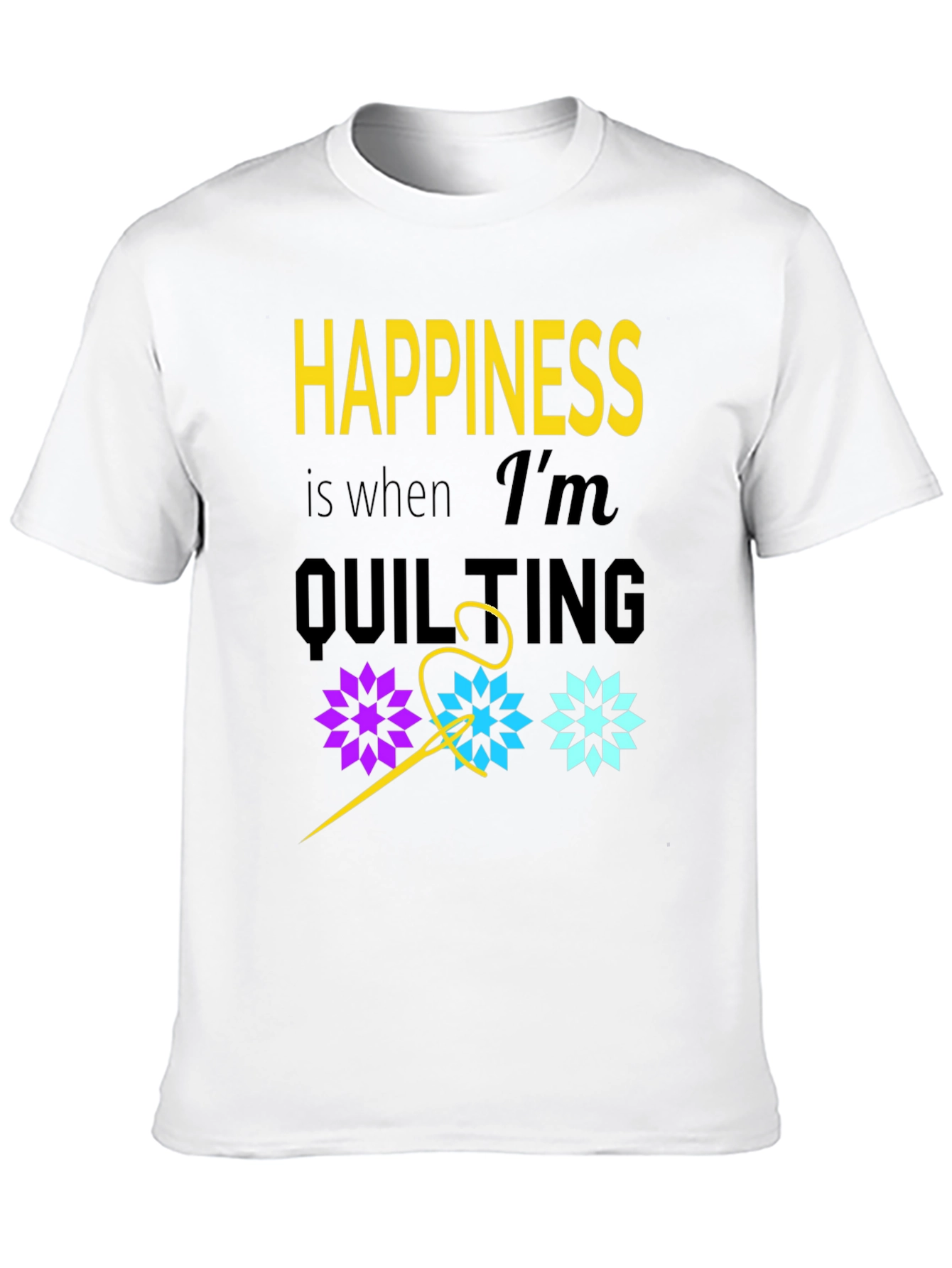 Happiness is Quilting Black T-Shirt