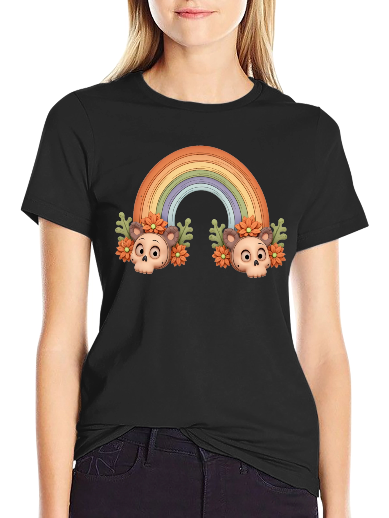 Rainbow Skull T-Shirt - Mens Graphic Tee