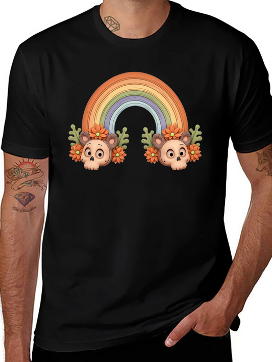 Rainbow Skull T-Shirt - Mens Graphic Tee