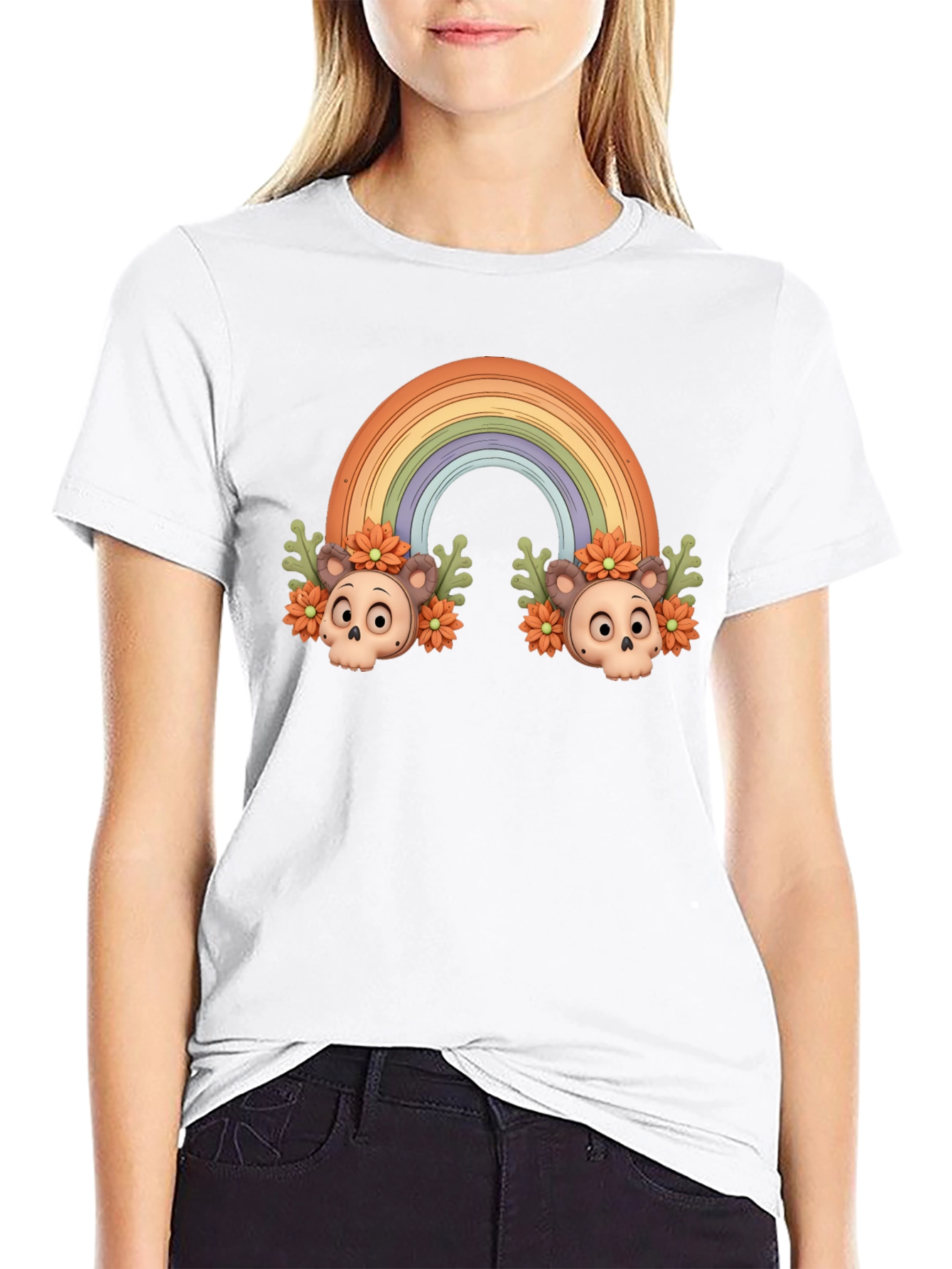 Rainbow Skull T-Shirt - Mens Graphic Tee