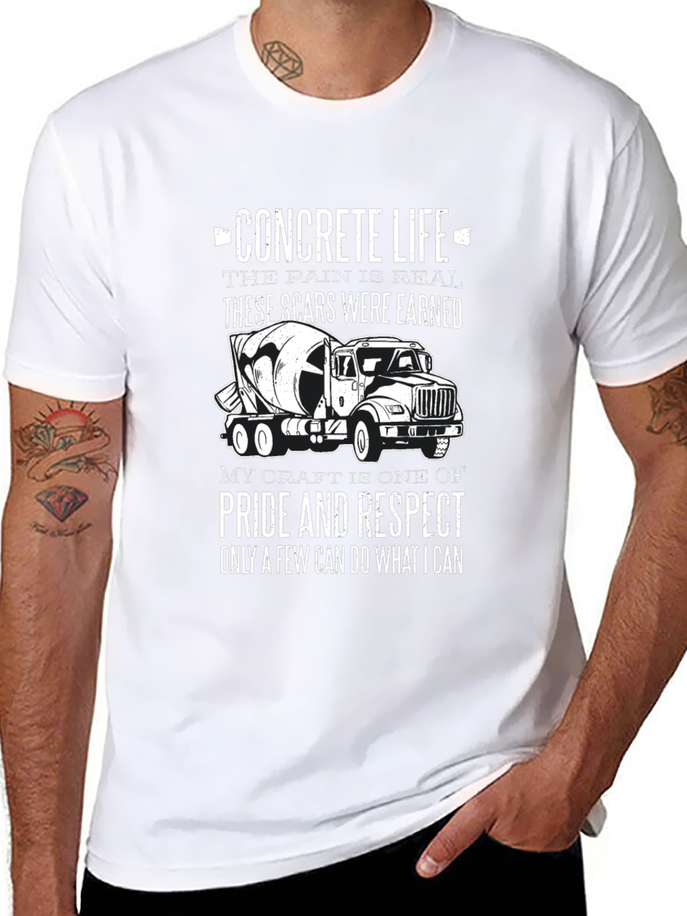 Concrete Life T-Shirt: Pain is Real Scars Earned