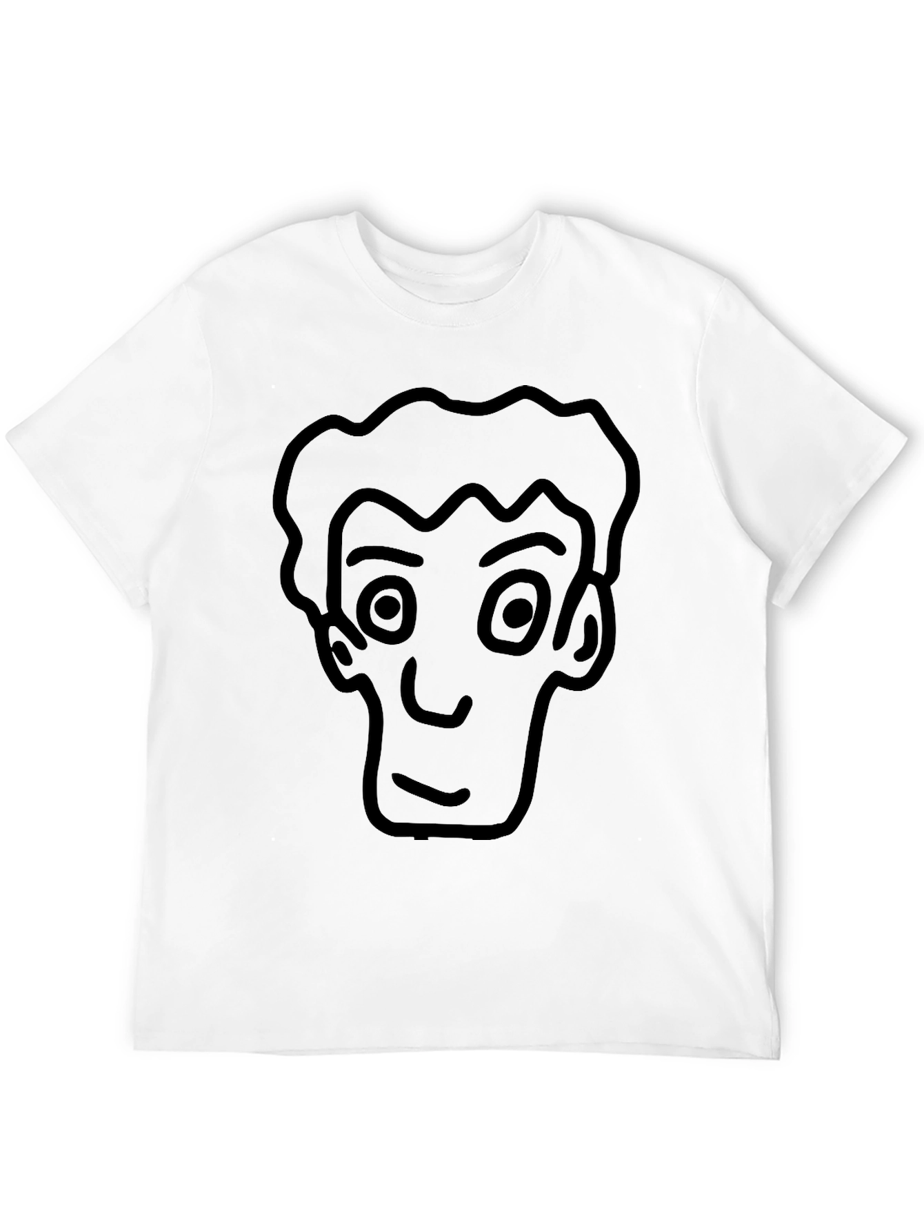 Cartoon Face Black T-Shirt - Casual Style
