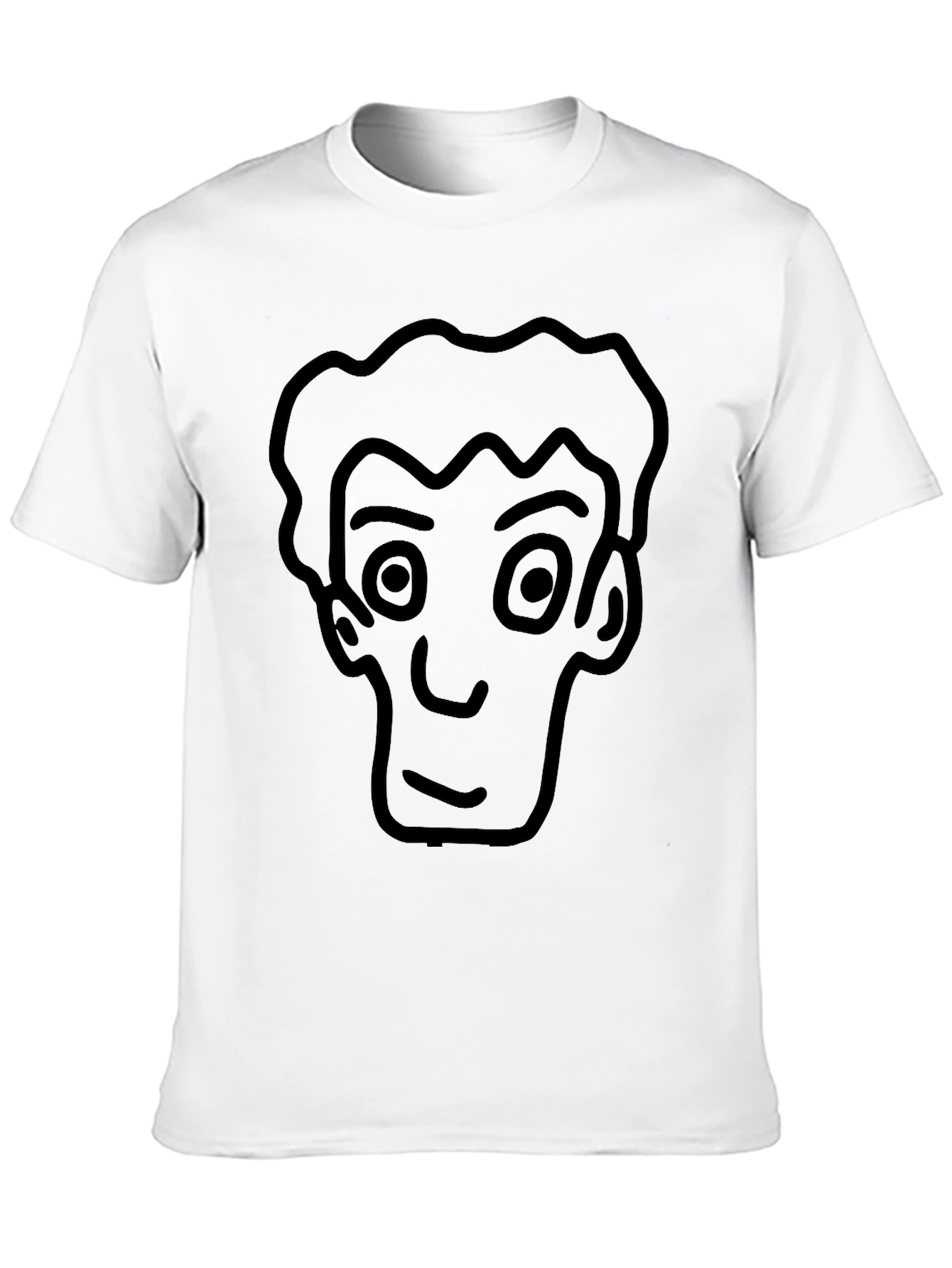 Cartoon Face Black T-Shirt - Casual Style
