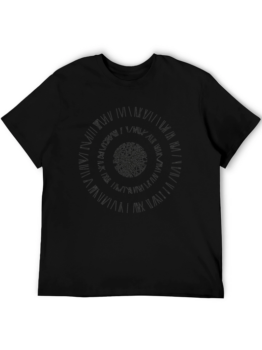 Mens Black T-Shirt with Subtle Circular Design