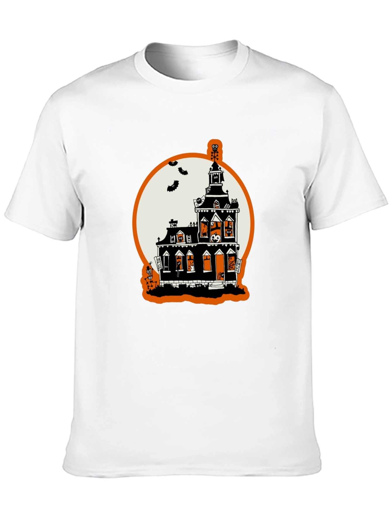 Halloween Spooky Haunted House Graphic T-Shirt