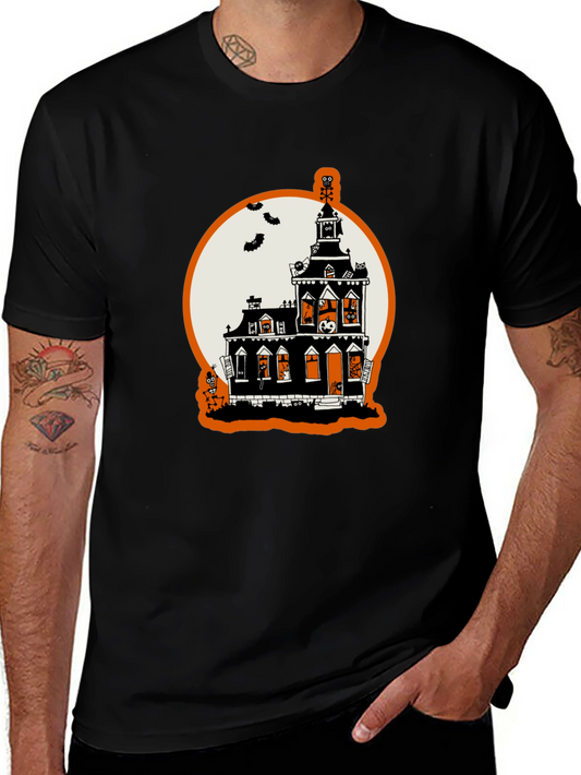 Halloween Spooky Haunted House Graphic T-Shirt