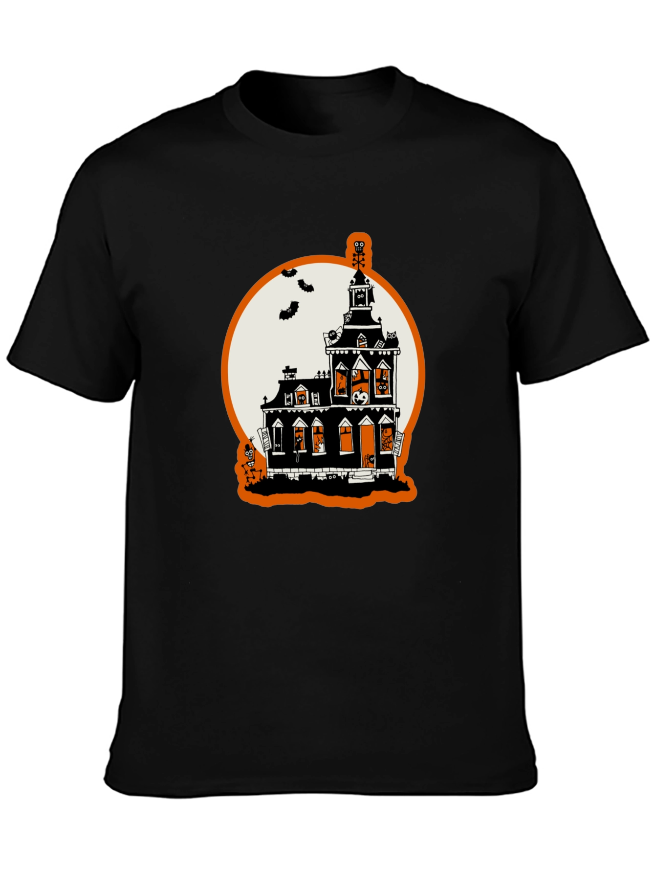 Halloween Spooky Haunted House Graphic T-Shirt