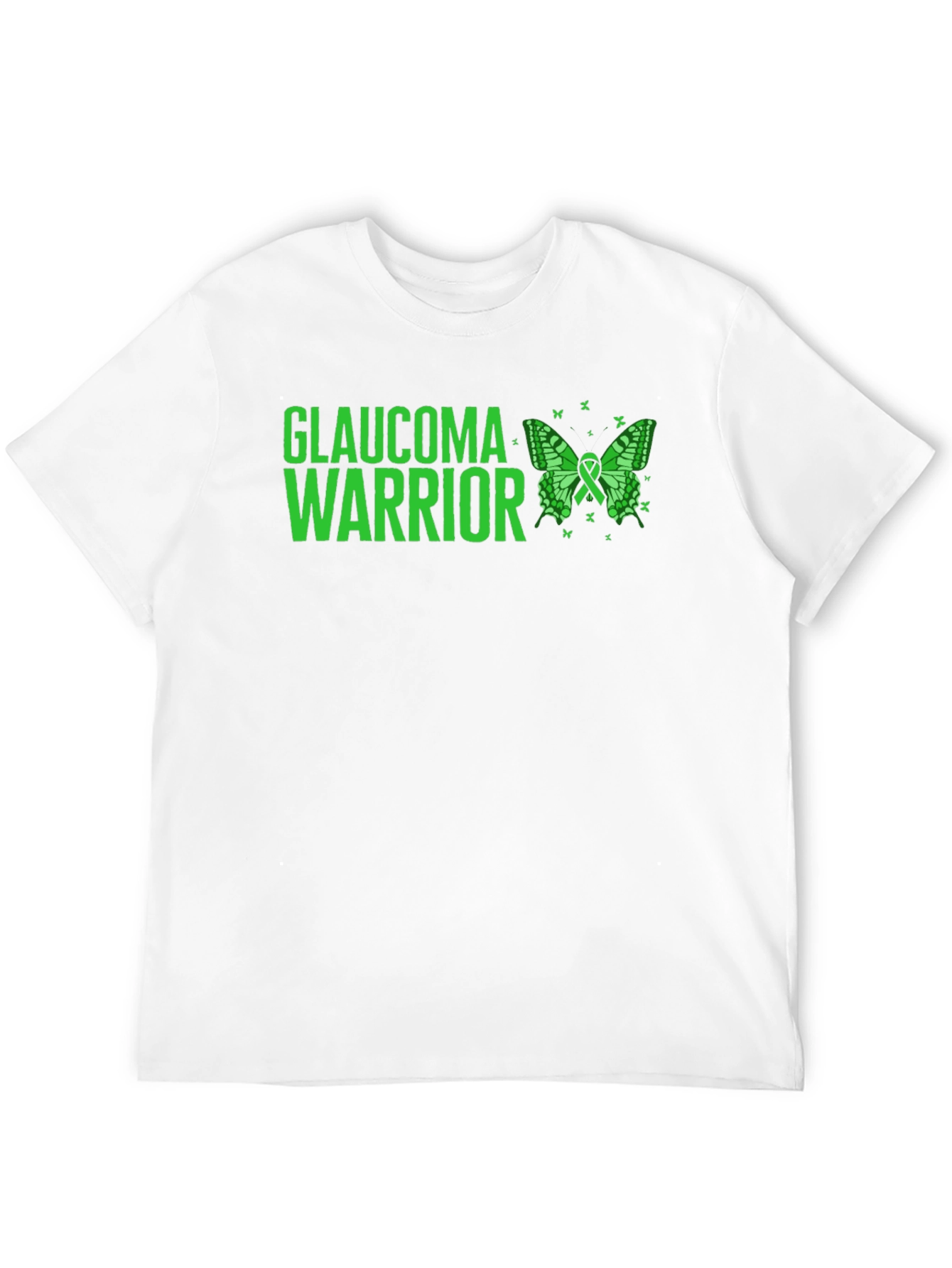 Glaucoma Warrior T-Shirt: Green Butterfly Awareness Tee