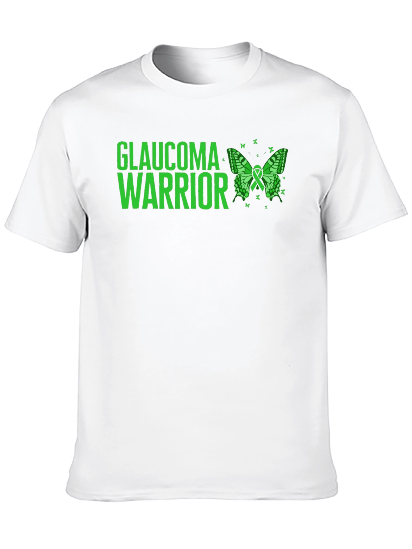 Glaucoma Warrior T-Shirt: Green Butterfly Awareness Tee