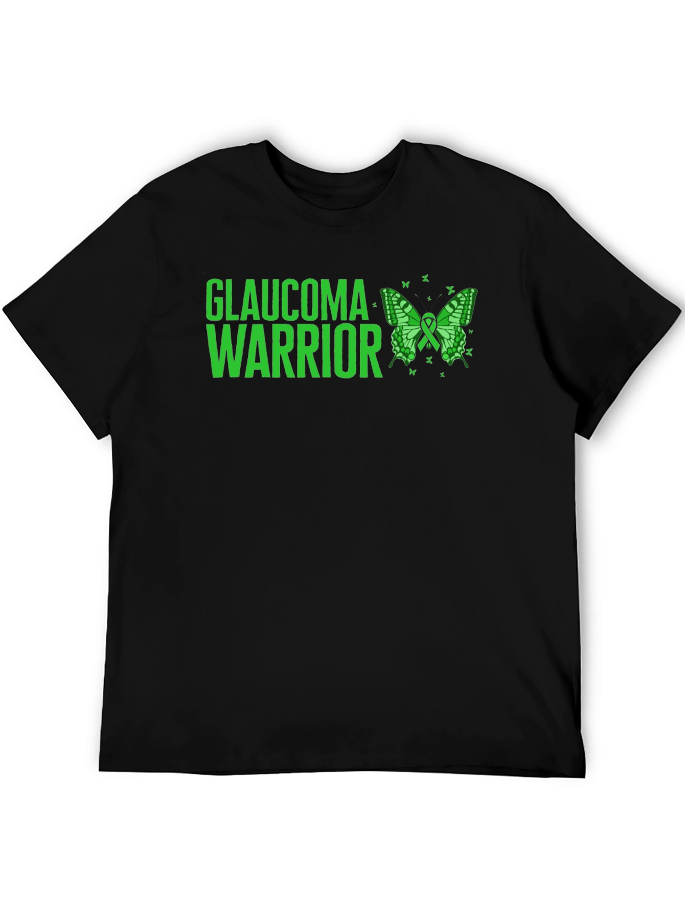 Glaucoma Warrior T-Shirt: Green Butterfly Awareness Tee
