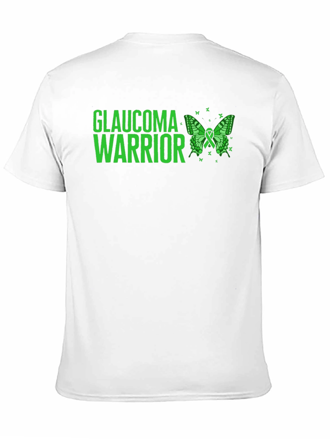 Glaucoma Warrior T-Shirt: Green Butterfly Awareness Tee