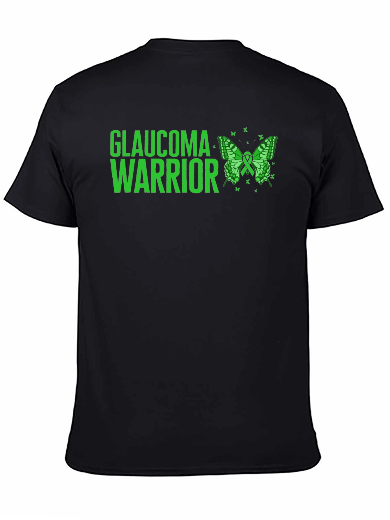 Glaucoma Warrior T-Shirt: Green Butterfly Awareness Tee