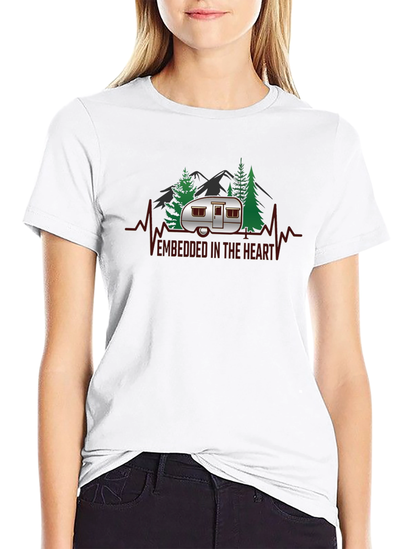 Camping Heartbeat Graphic Tee