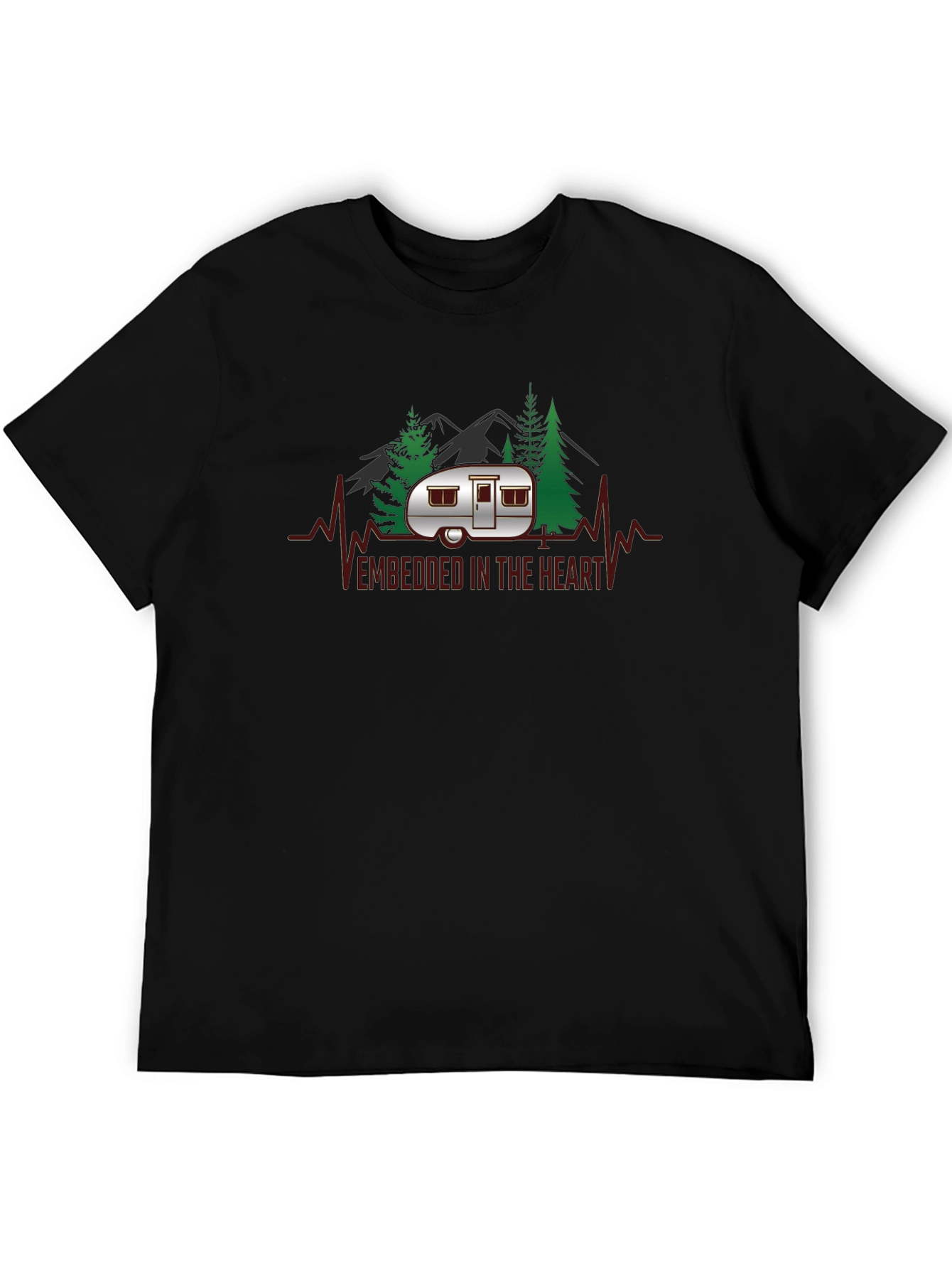 Camping Heartbeat Graphic Tee