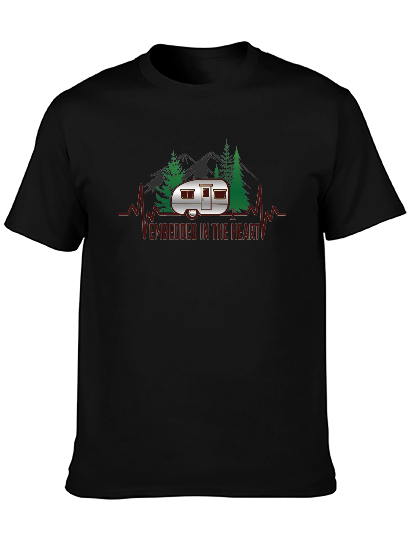 Camping Heartbeat Graphic Tee