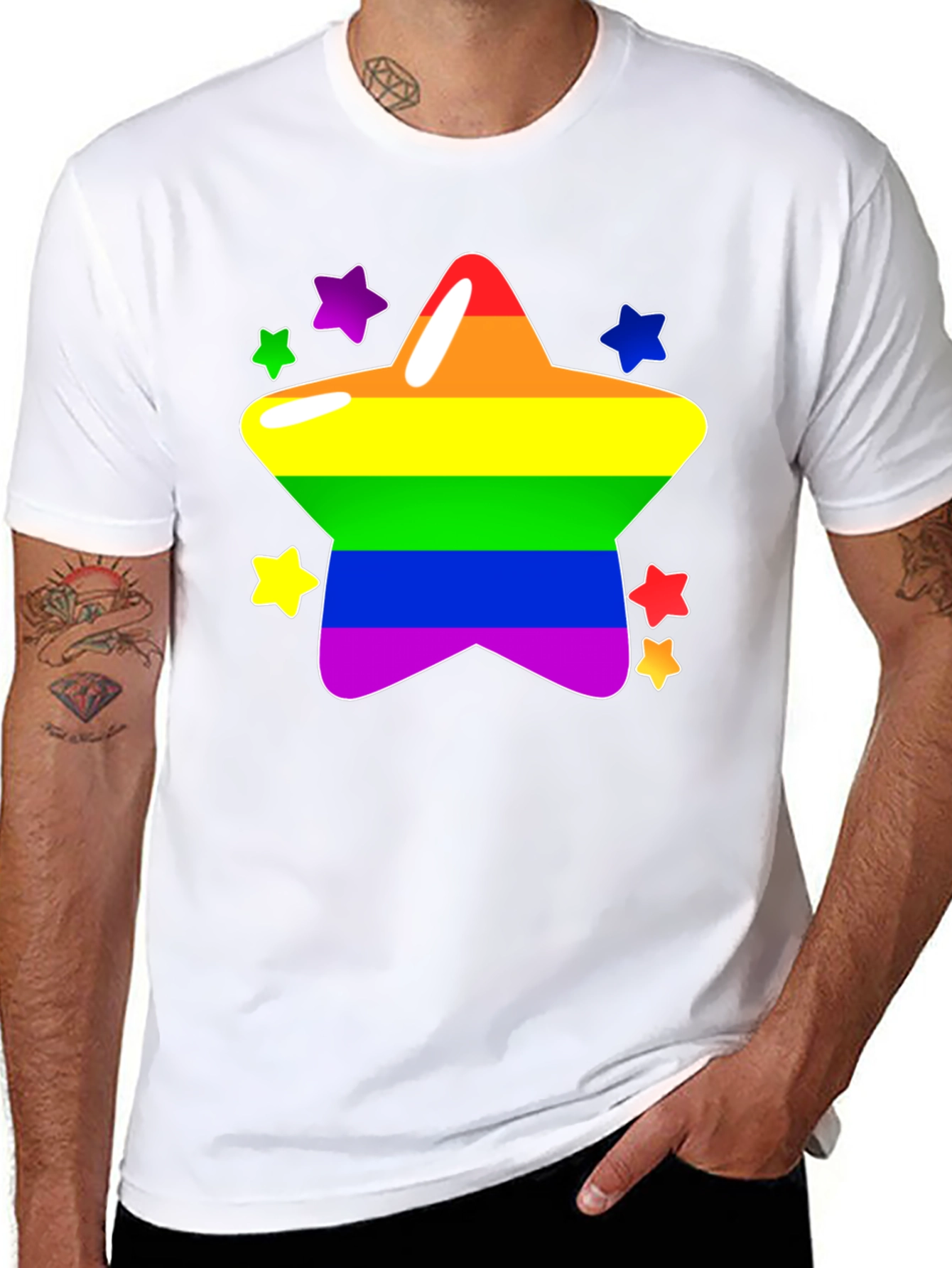 Rainbow Star Graphic Tee - Pride T-Shirt