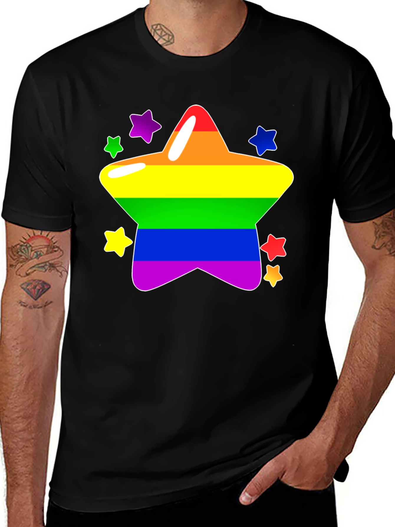 Rainbow Star Graphic Tee - Pride T-Shirt