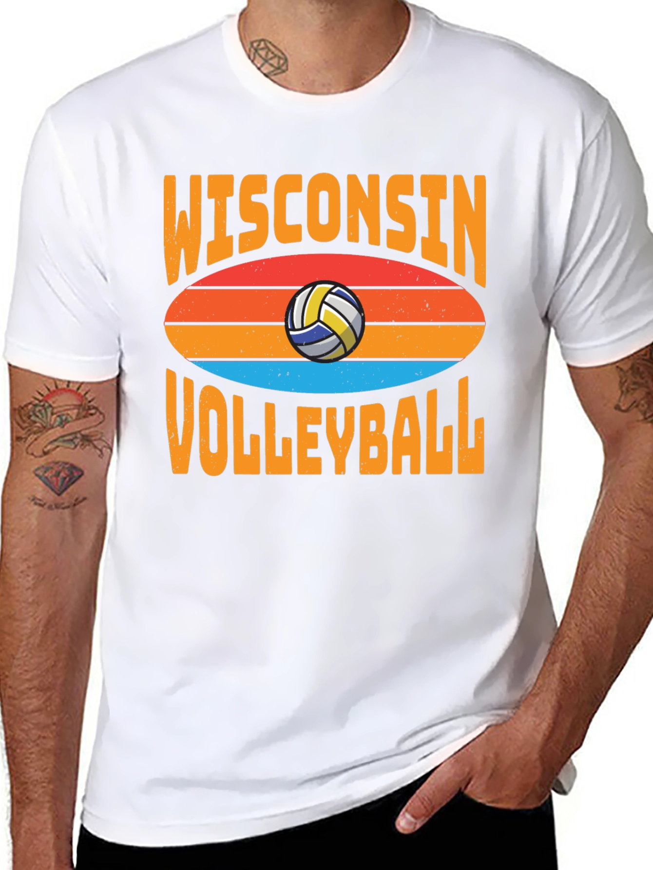 Wisconsin Volleyball T-Shirt - Retro Style