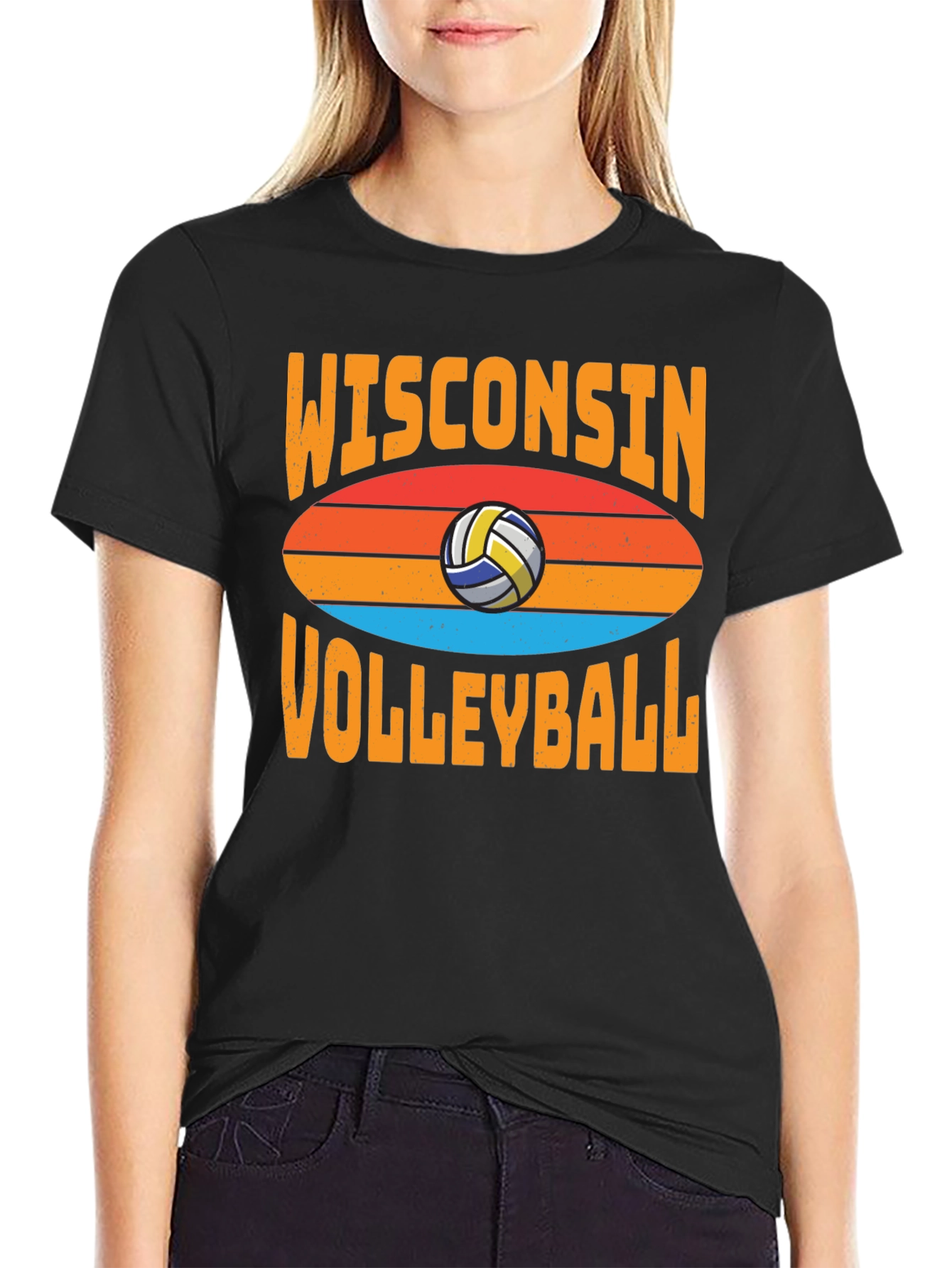 Wisconsin Volleyball T-Shirt - Retro Style
