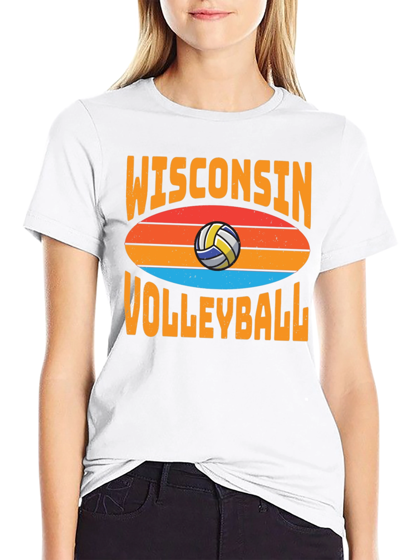 Wisconsin Volleyball T-Shirt - Retro Style