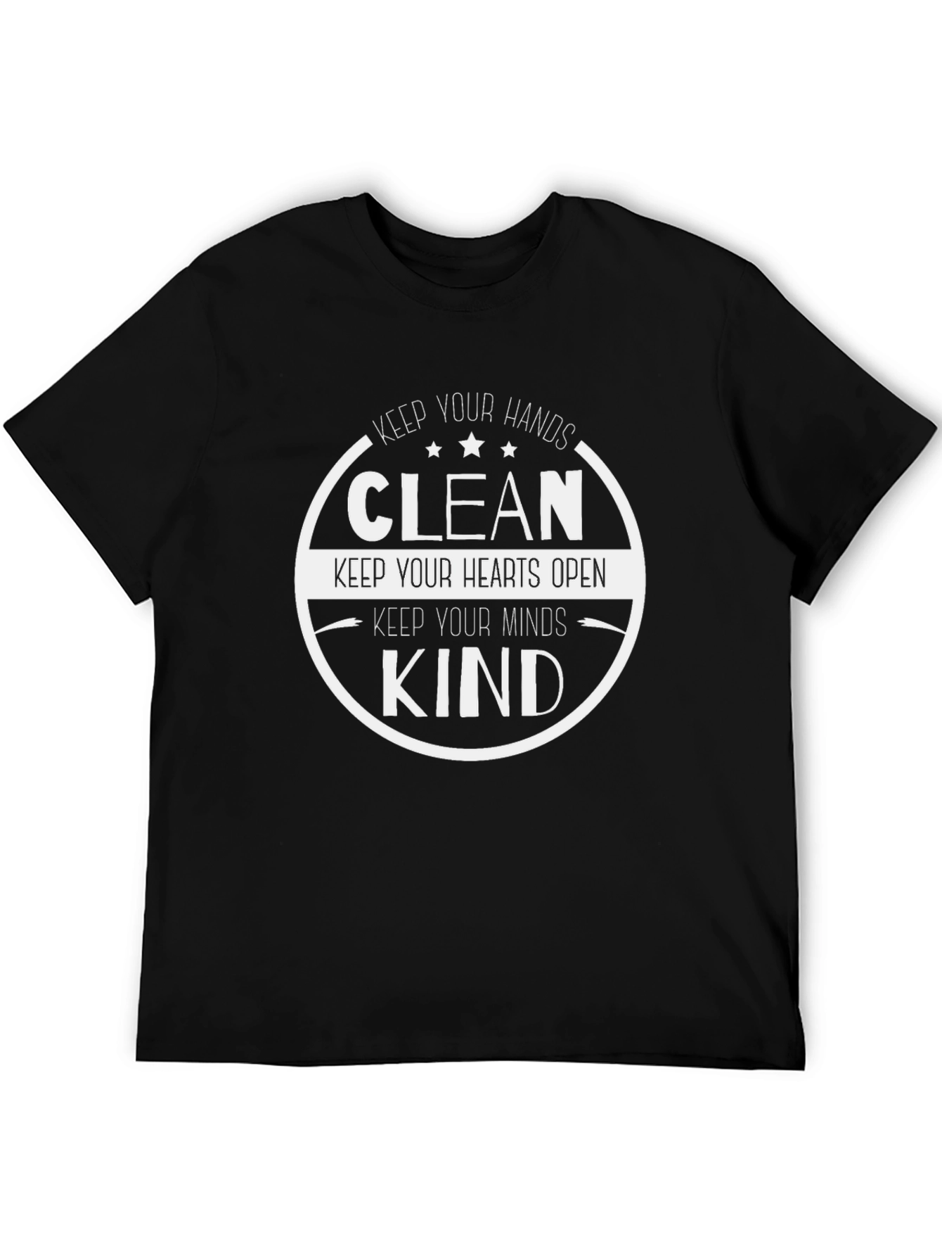 Keep Clean Graphic Print Crew Neck T-Shirt