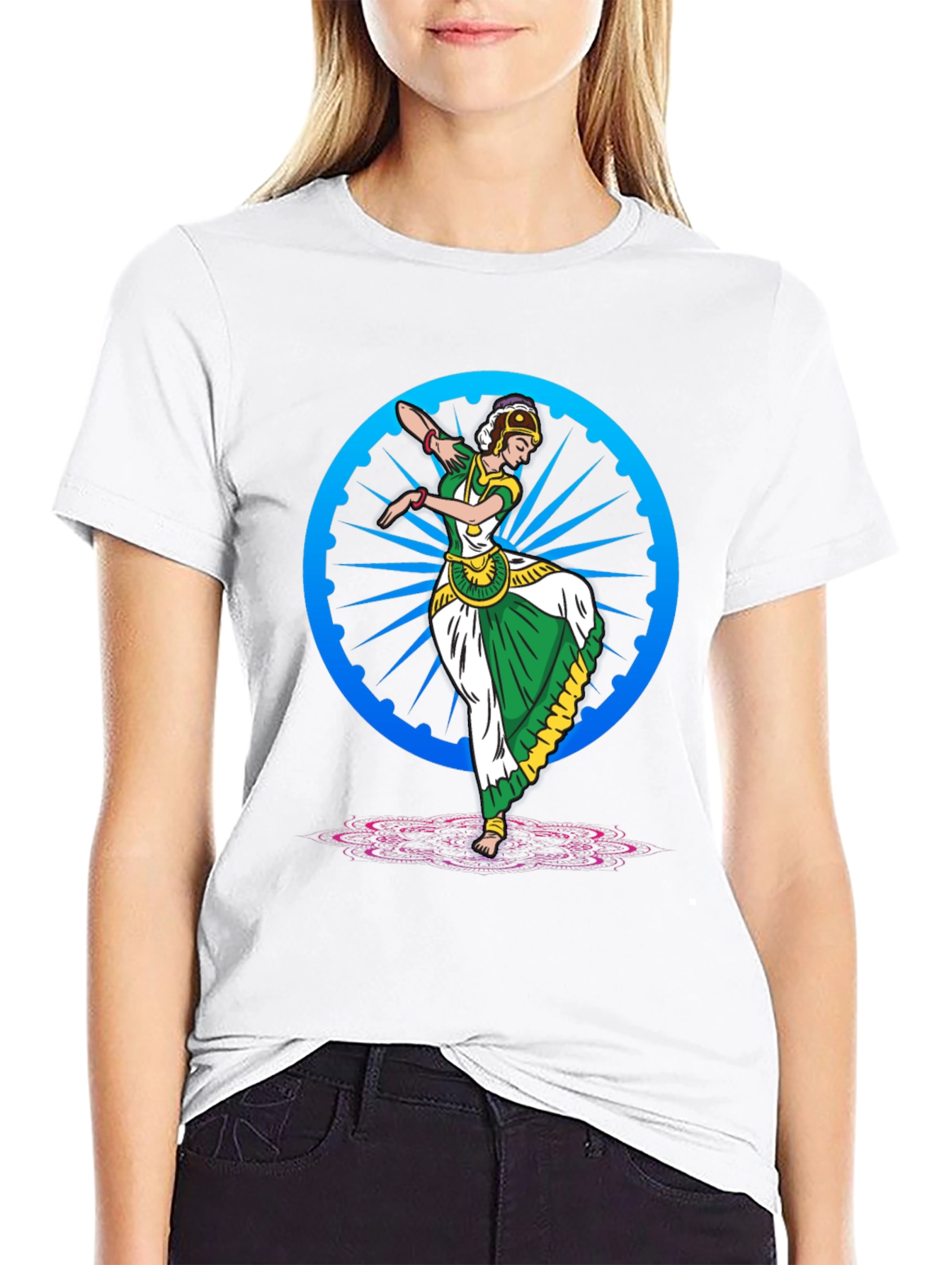 Indian Dancer Graphic Tee - Ashoka Chakra