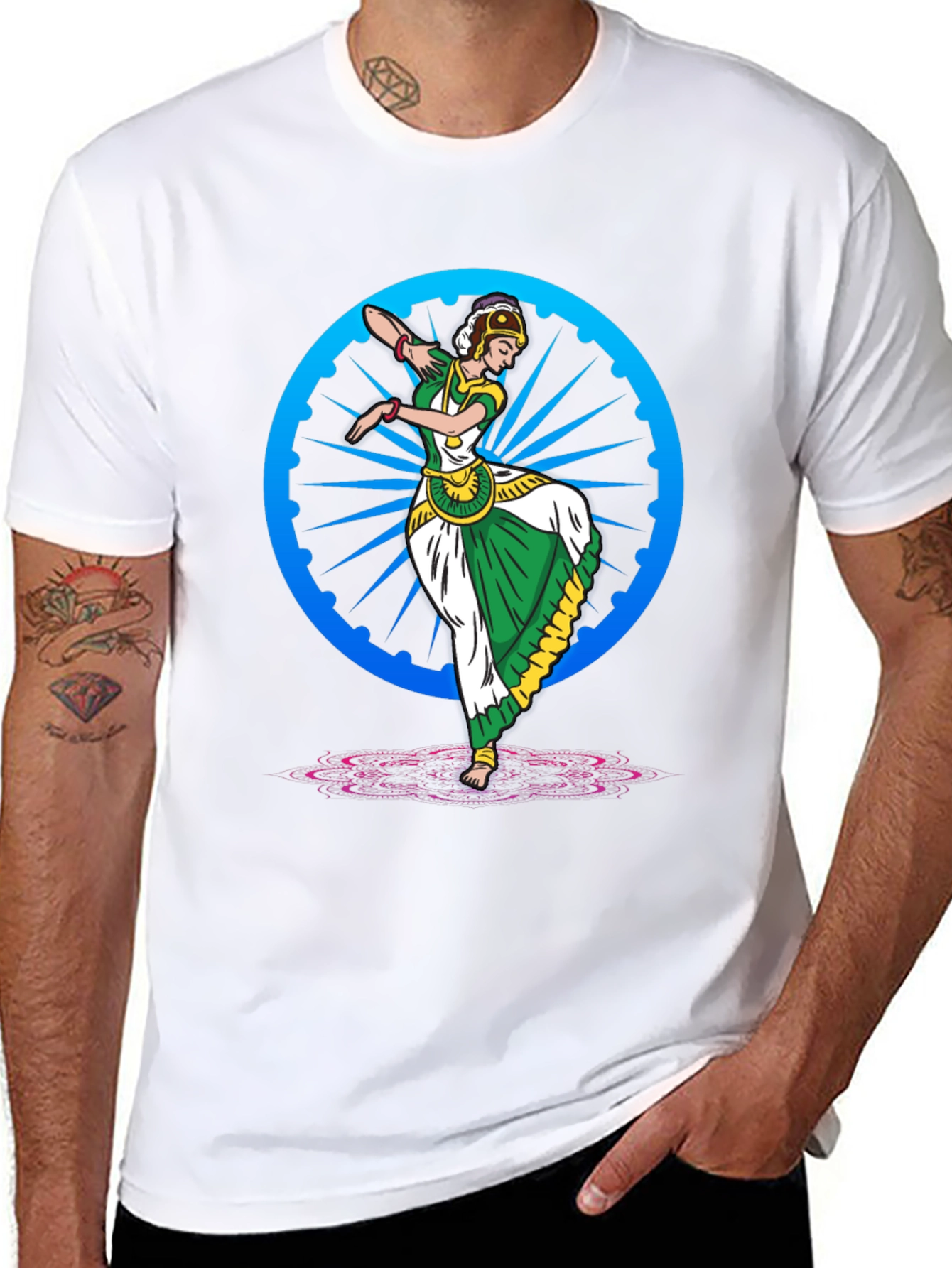 Indian Dancer Graphic Tee - Ashoka Chakra