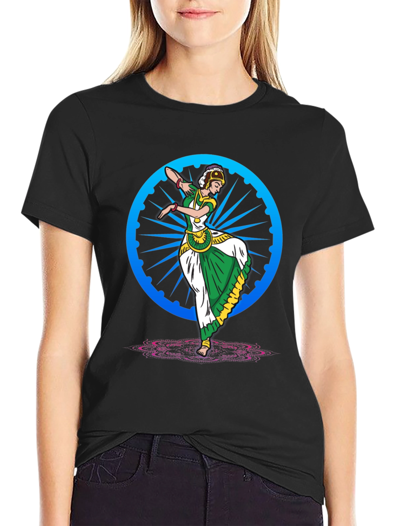 Indian Dancer Graphic Tee - Ashoka Chakra