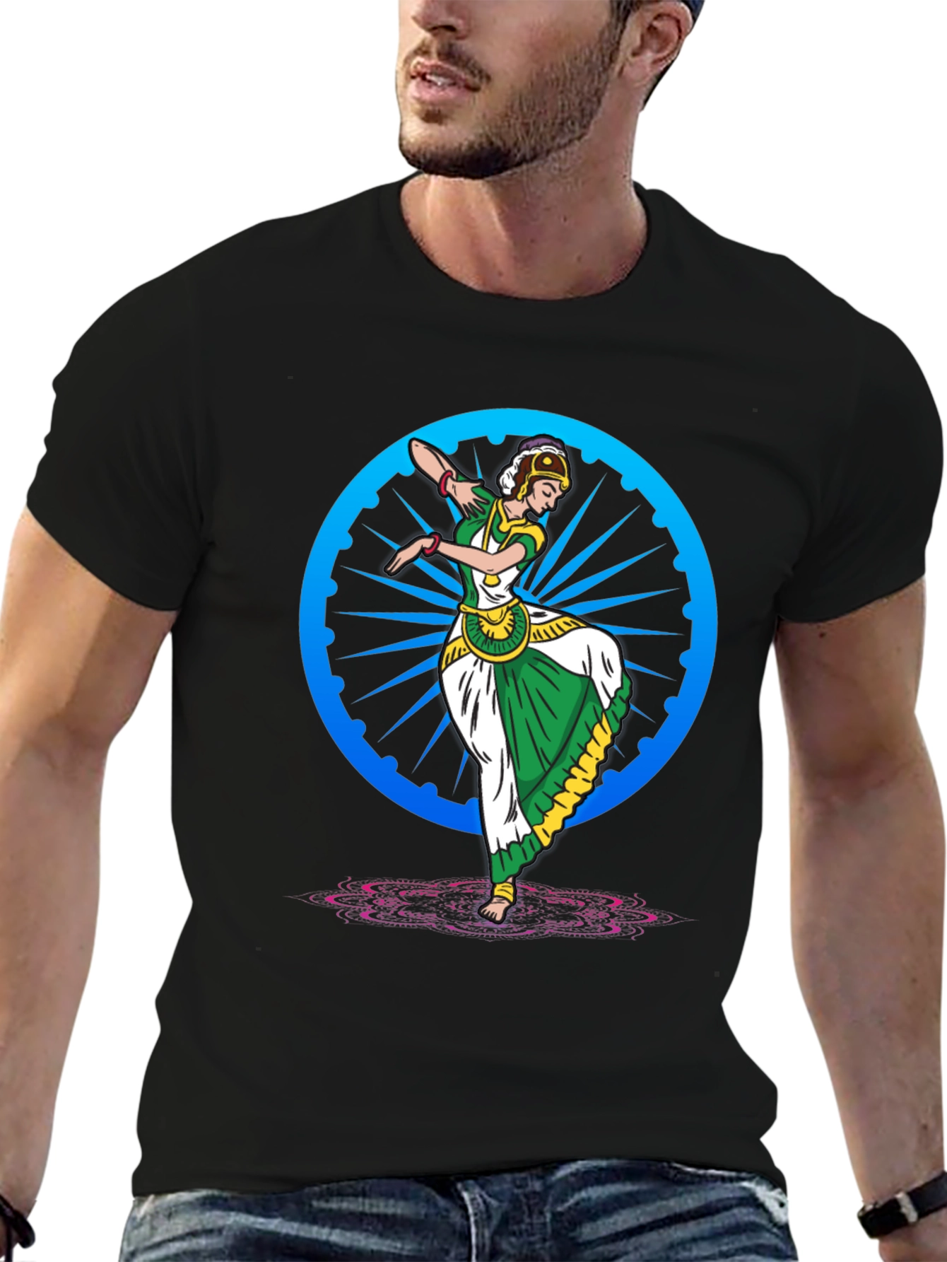Indian Dancer Graphic Tee - Ashoka Chakra