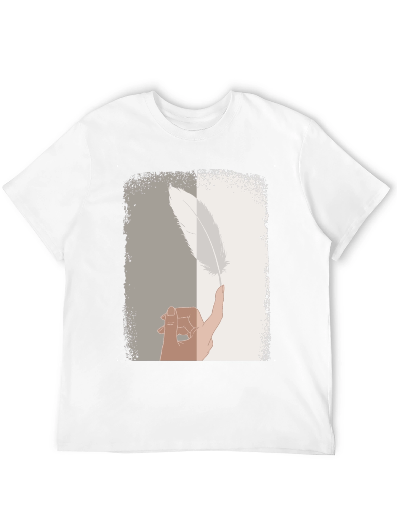 Feather Balance Graphic Tee - Casual Cotton Shirt