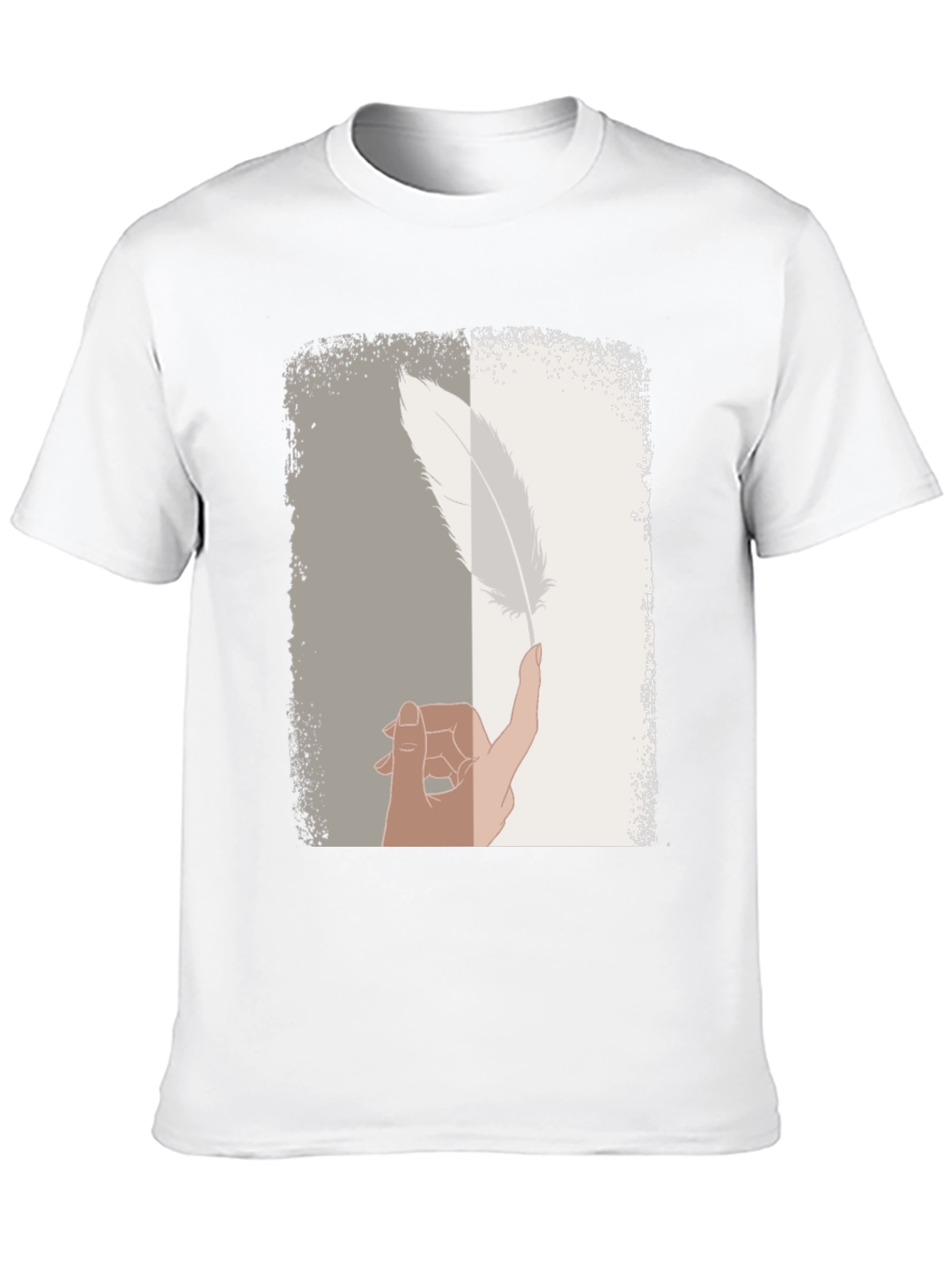 Feather Balance Graphic Tee - Casual Cotton Shirt