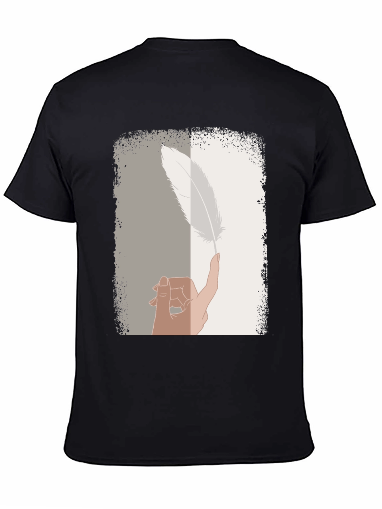 Feather Balance Graphic Tee - Casual Cotton Shirt
