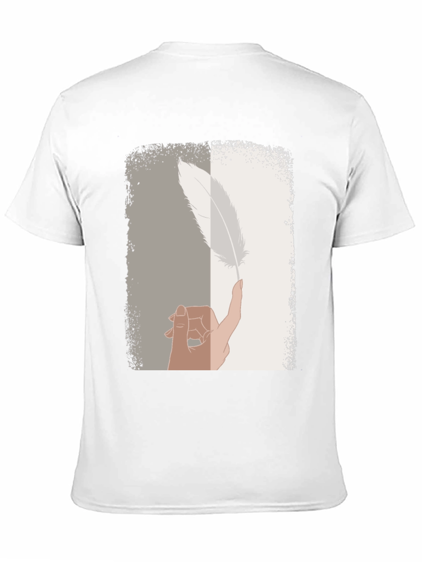 Feather Balance Graphic Tee - Casual Cotton Shirt