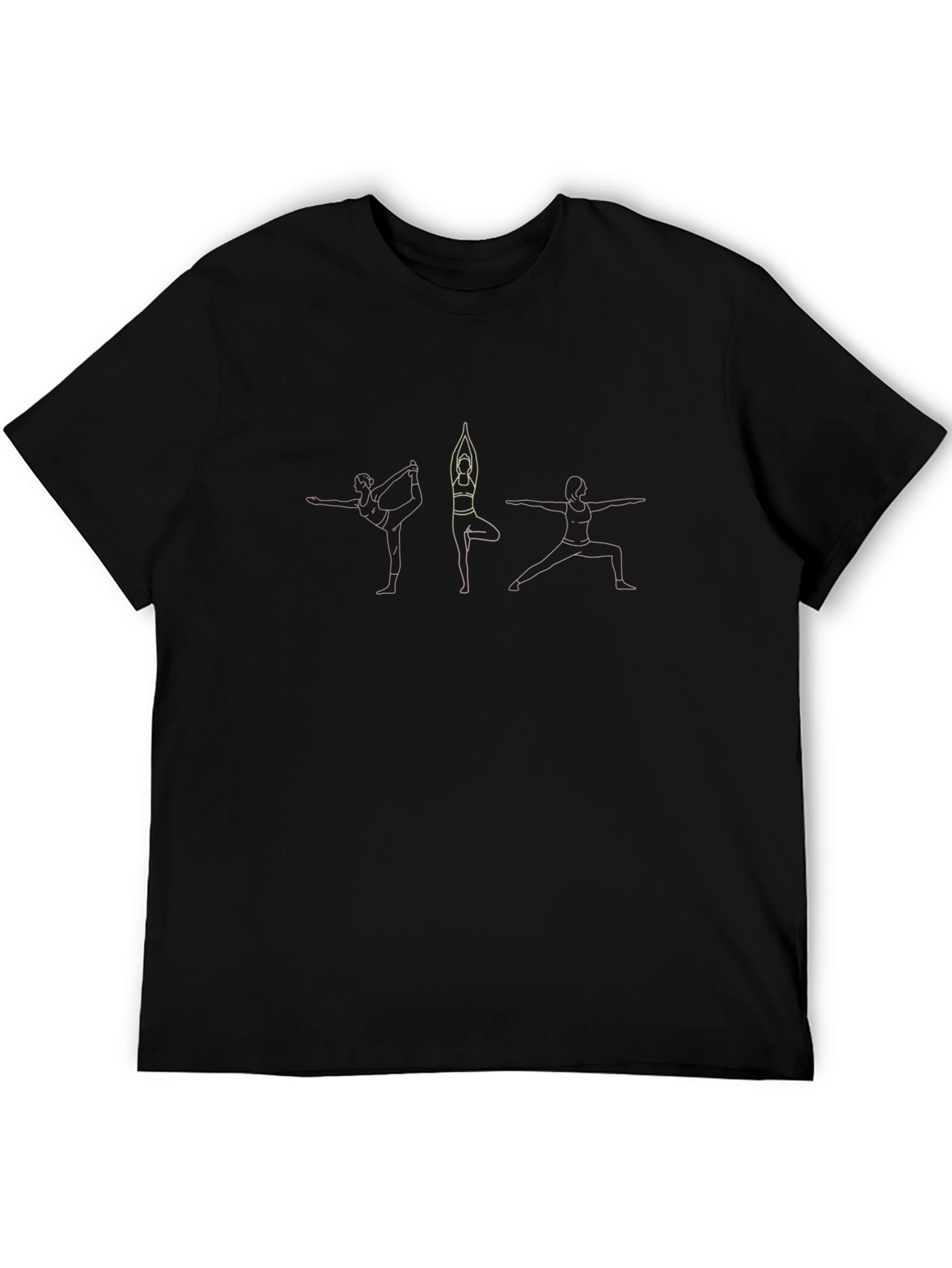 Yoga Pose Graphic Tee - Mens Black T-Shirt