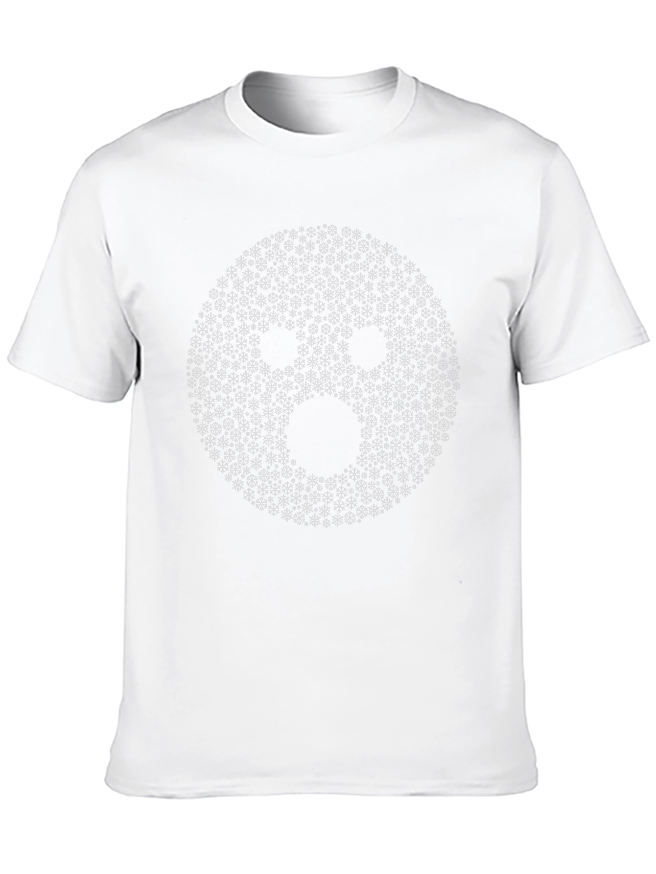 Geometric Shocked Face Graphic Black T-Shirt