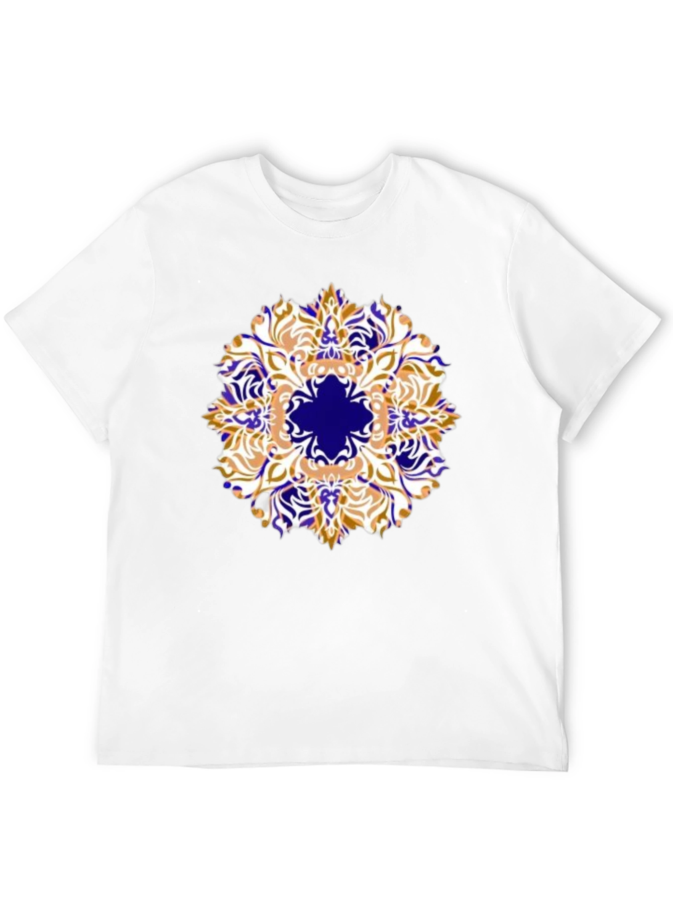 Mens Black T-Shirt with Artistic Mandala Design