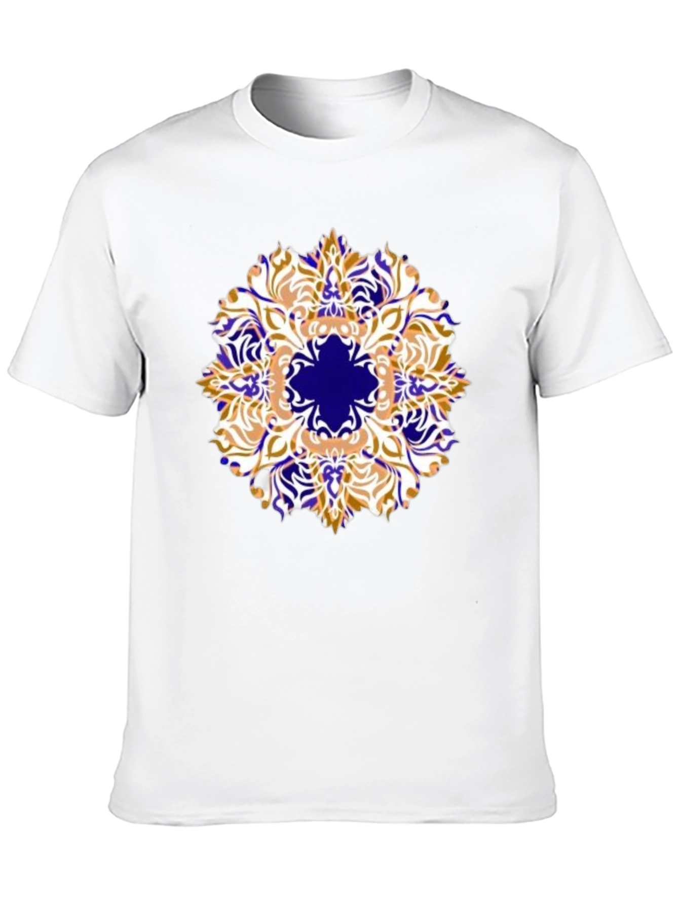 Mens Black T-Shirt with Artistic Mandala Design
