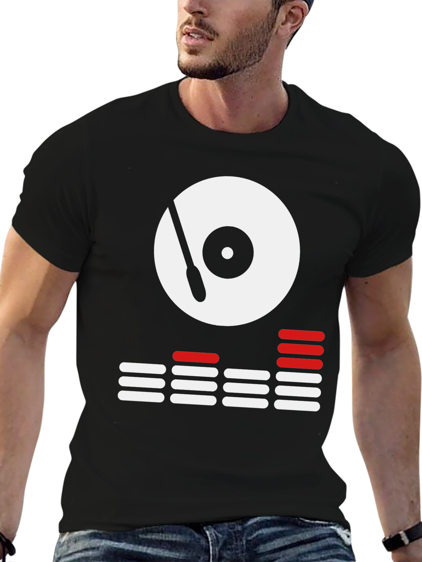 DJ Turntable Graphic Tee - Cool Black Shirt