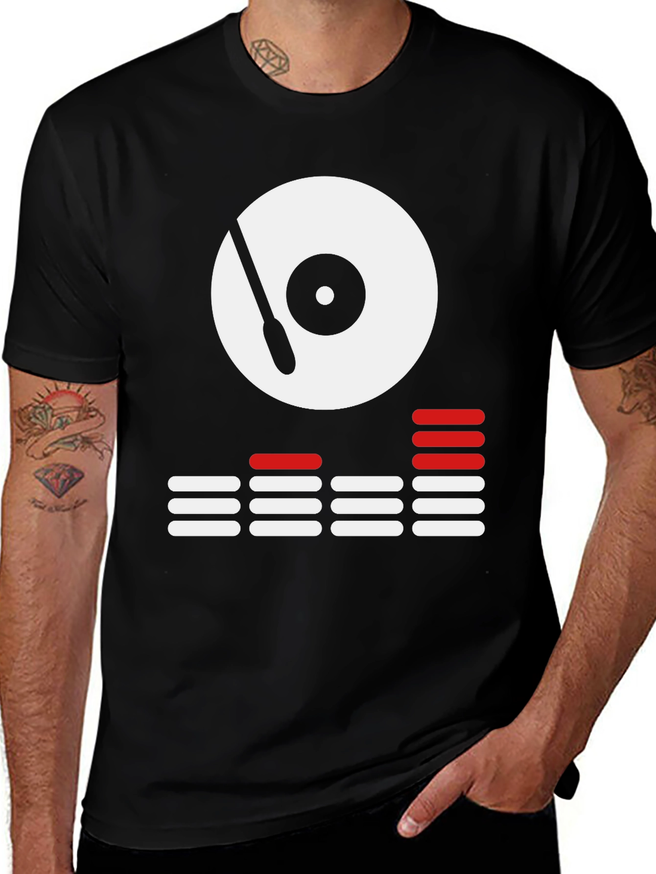 DJ Turntable Graphic Tee - Cool Black Shirt