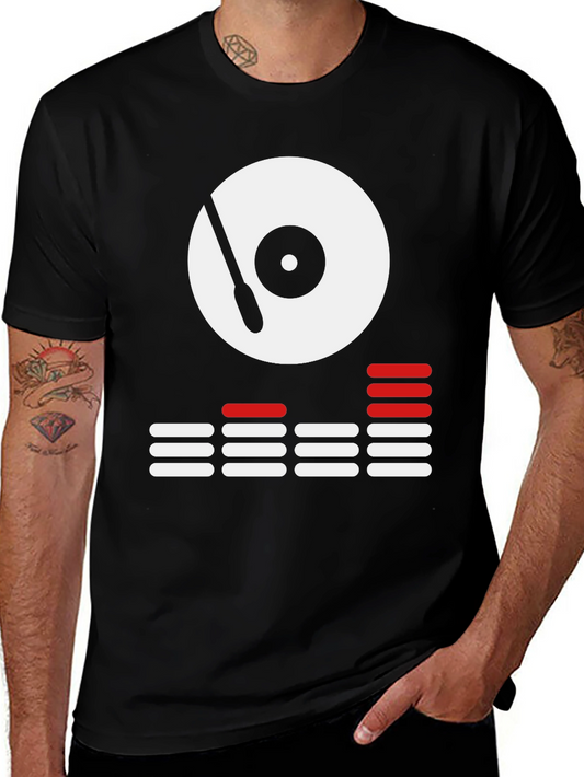 DJ Turntable Graphic Tee - Cool Black Shirt