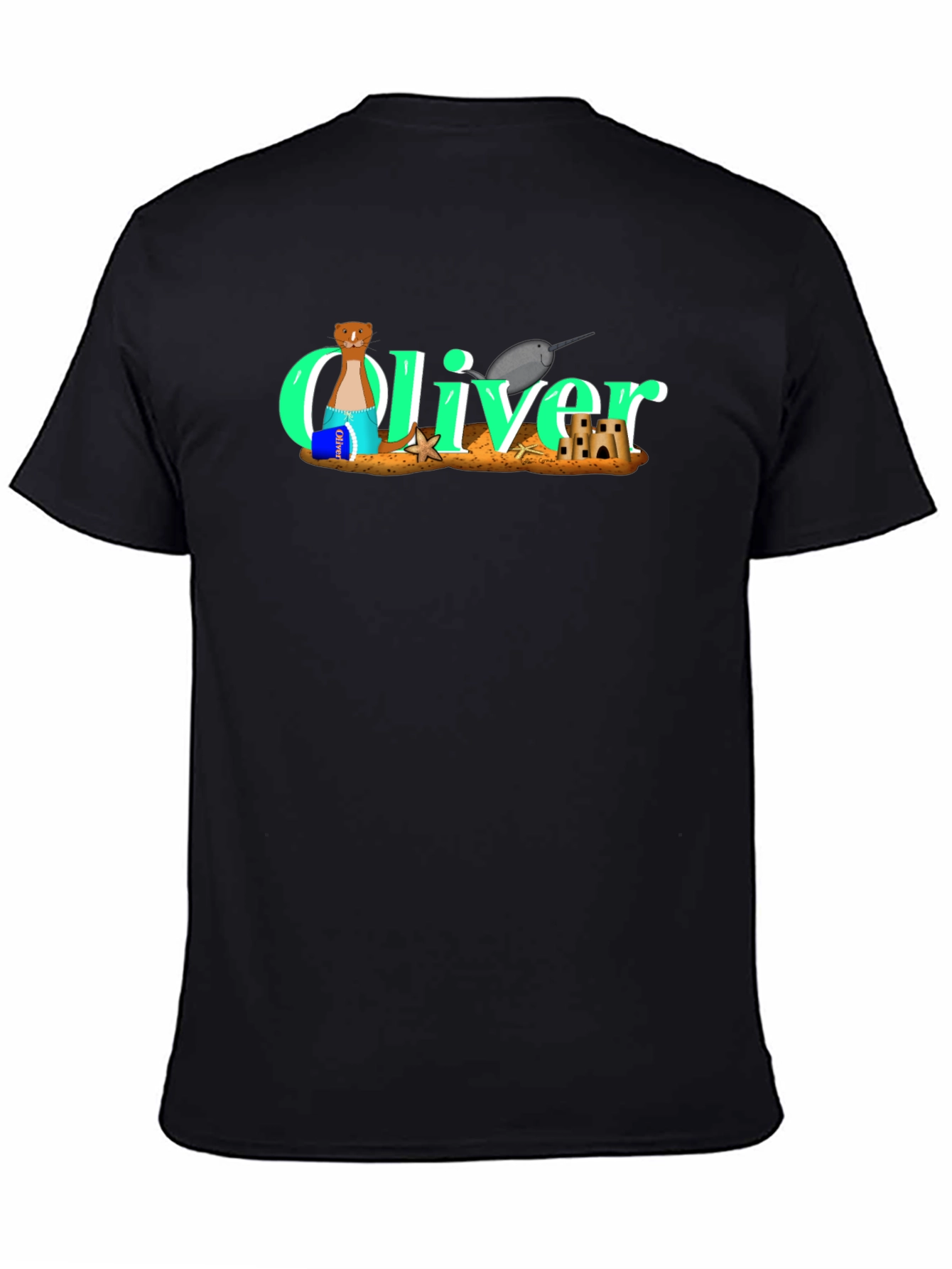 Oliver Beach Vacation Black T-Shirt